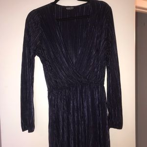 Blue low cut mini dress